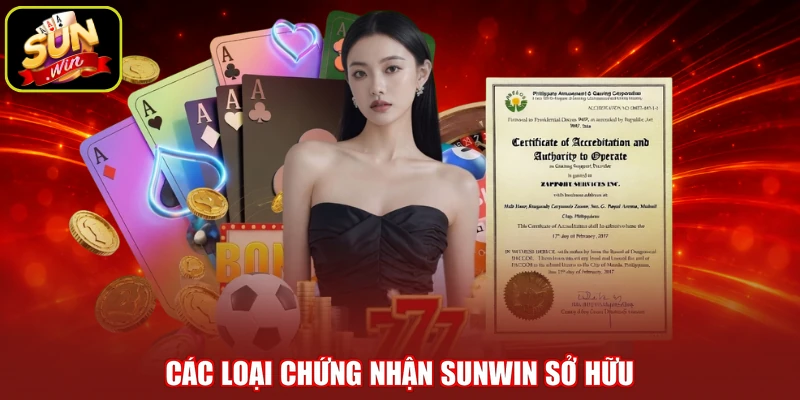 Các loại chứng nhận SUNWIN sở hữu